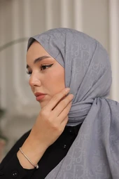 D Desen Şal Gri thumbnail 3