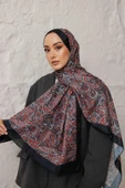 Etnik Desen Larisa Şal Kırmızı Siyah thumbnail 5