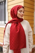 Dama Desen Şal Bordo thumbnail 3