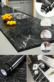 Siyah Mermer Desenli Yapışkanlı Tezgah Folyosu (3 mt.x 60 cm) thumbnail 3