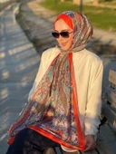 Etnik Desen Queen Şal Turuncu thumbnail 3