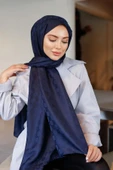 Dama Desen Şal Lacivert - 5