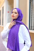 Dama Desen Şal Mor - 3