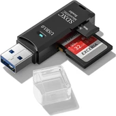 Anunnaki USB 3.0 2‑in‑1 SD TF Kart Okuyucu & Dönüştürücü Hub Veri Aktarıcı Adaptör - 1