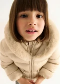 Mayoral Abel&Lula Kız Çocuk Kürk Kapşonlu Kısa Mont thumbnail 6