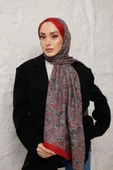 Etnik Desen Larisa Şal Kırmızı thumbnail 3