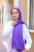 Dama Desen Şal Mor - 1