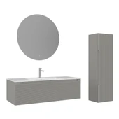 Orka Olbia 120 cm Mat Kaşmir Banyo Dolabı Takımı ve Boy Dolabı thumbnail 1