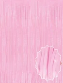 Eğitici Oyuncak Soft Pembe Püsküllü Kapı Perdesi - Parti, Baby Shower, Cinsiyet Partisi 1x2 m - 2