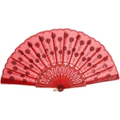 Pullu Yelpaze Kırmızı 12 Adet thumbnail 2