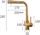 Gold Arıtma Çıkışlı Eviye Bataryası 3 Yollu Arıtmalı 360 Döner Borulu Musluk thumbnail 4