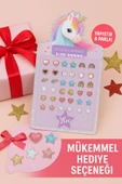 Top Model Unicorn Sticker Küpe Seti – 60’tan Fazla Renkli Tasarım, Zararsız ve Eğlenceli Kullanım - 4