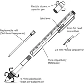 Cetvelli Tornavidali Su Terazili İlginç Dokunmatik Mimar Kalem thumbnail 2
