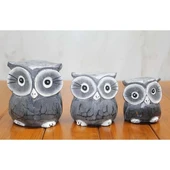 Ahşap 3'Lü Baykuş Seti thumbnail 2