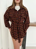 BİÇOMİ Uzun kaşe gömlek kahvesiyah st255812 - 7