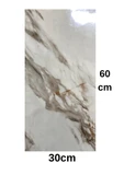 Shiny Royal Marble Mermer Desenli 60x30cm Yapışkanlı Mutfak Banyo Kaplama Duvar Paneli Kağıdı CF-004 - 2