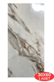 Shiny Royal Marble Mermer Desenli 60x30cm Yapışkanlı Mutfak Banyo Kaplama Duvar Paneli Kağıdı CF-004 - 3