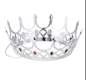 Taşlı Rönesans Kostümlü Kraliyet Ortaçağ Gümüş Kraliçe Prenses Tacı thumbnail 2