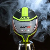 NCR-158 ÇENE AÇILIR GÖZLÜKLÜ E-CE BELGELİ KASK SARI GRAFIK - 1