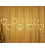 MDB Kalpli Perde LED Işıklar, Sevgililer Günü Romantik LED Aydınlatma thumbnail 1