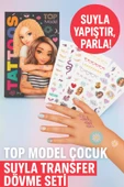 TOP Model Çocuk Geçici Dövme Seti – 4 Sayfa Renkli Su ile Transfer Tattoo Sticker Kit - 2