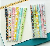 MDB 6’lı çiçek desenli jel tükenmez kalem thumbnail 1