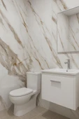 Shiny Royal Marble Mermer Desenli 60x30cm Yapışkanlı Mutfak Banyo Kaplama Duvar Paneli Kağıdı CF-004 - 4
