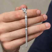 Gümüş Çizgili Yuvarlak Erkek Tesbih thumbnail 3