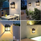 MDB Güneş Enerjili Bahçe Aydınlatması Aplik Dekor Solar Ve Sensörlü Bahçe Balkon ve Garaj Lambası thumbnail 4