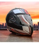 NCR-158 ÇENE AÇILIR GÖZLÜKLÜ E-CE BELGELİ KASK KIRMIZI GRAFİK thumbnail 1