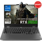 LOQ 15IRX9 Intel Core i7 13650HX 32GB 1TB SSD RTX 3050 6GB (95W) 15.6'' 144Hz FHD IPS Panel Freedos Taşınabilir Bilgisayar 83DV011CTRH1 thumbnail 1