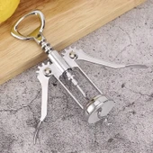 Professional Krom Tirbuşon Metal Tirbüşon Şarap Şişe Açacağı Türbişon Tirbişon thumbnail 4