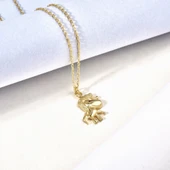 14 Ayar Mikron Altın Kaplama Midilli Atı Gümüş Kolye - Çocuk ve Genç Kız Hediye Kolyesi - CNS00670 thumbnail 2