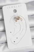 Pirinç Gold Renk Zirkon Taşlı Kadın Kıkırdak Küpe - TJ-BKP10573 thumbnail 2