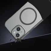 Apple iPhone 15 Kılıf M-Safe Şarj Özellikli Mıknatıslı Zore Duble Kapak - 4