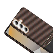 Galaxy S24 FE Kılıf M-safe Şarj Özellikli Karbon Fiber Görünümlü Zore Gros Kapak - 5