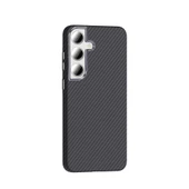 Galaxy S24 FE Kılıf M-safe Şarj Özellikli Karbon Fiber Görünümlü Zore Gros Kapak - 8
