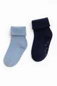 Düz Renk Pamuklu Bebek Çorap Set 2li thumbnail 1