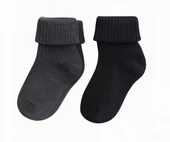 Düz Renk Pamuklu Bebek Çorap Set 2li thumbnail 3