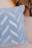 Chevron | Welsoft Jakarlı Dekoratif Kırlent Kılıfı 43x43 cm - ZTCHEVRON MAVİ - 2