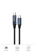 U22 Type-C to Type-C 60W Hızlı Şarj Kablosu – LED Ekranlı, Dayanıklı Örgü Kablo - 1