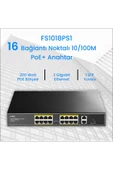 cudy FS1018PS1 16 Port 10/100Mbps 200W PoE+,2 Gigabit Uplink Portlu, SFP VLAN CCTV SFP Switch - 4