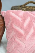 Chevron | Welsoft Jakarlı Dekoratif Kırlent Kılıfı 43x43 cm - ZTCHEVRON  pembe - 5