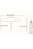 Bordo 8 Telli Şemsiye Unisex Rüzgara Dayanıklı Kırılmayan Erkek Kadın Tam Otomatik Şemsiye 98x58 cm thumbnail 5