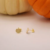 925 Ayar Gümüş Bal Kabağı Küpe - 3