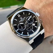 Daniel Klein DK.1.10676.1 Siyah Silikon Kordonlu Gümüş Renk Çelik Kasa Chronograph Takvimli Erkek Kol Saati - 3