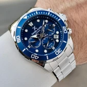 Daniel Klein DK.1.10856.3 Parliament Mavisi Gümüş Fosforlu Aktif Göstergeli Çelik Kordonlu Erkek Kol Saati - 2