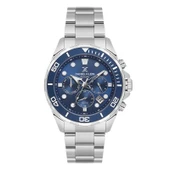 Daniel Klein DK.1.10856.3 Parliament Mavisi Gümüş Fosforlu Aktif Göstergeli Çelik Kordonlu Erkek Kol Saati - 1