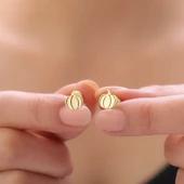 925 Ayar Gümüş Bal Kabağı Küpe - 1