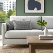 Soyoe Kırlent Kılıfı 2'li Kaz Ayağı Desenli Dekoratif Yastık Kılıfı 30x50 - 2